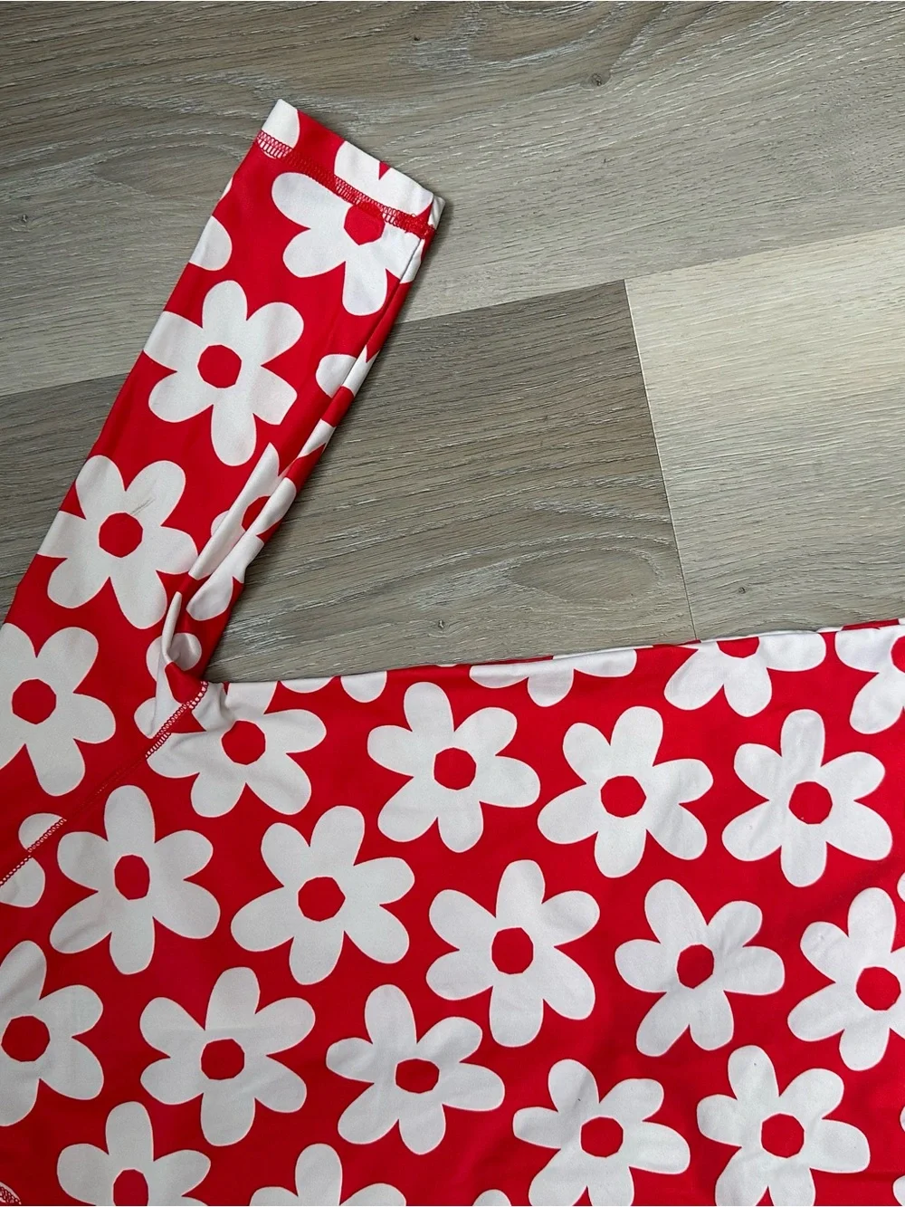 Kids Primary 12-18m Red & White Floral One-Piece Swim Suit with Front Zip
